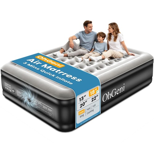 Air mattress queen with built - queen,