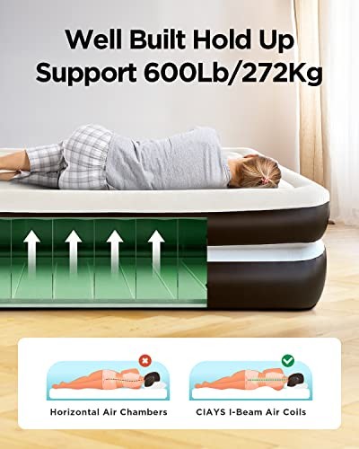 Ciays queen air mattress with - mattress,