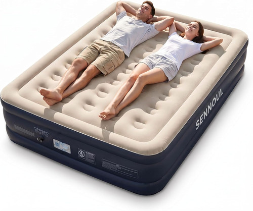 Air mattress queen with built - mattress,